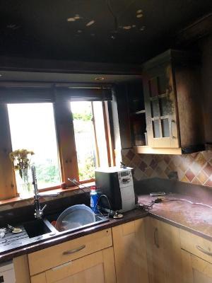 Flood damaged ceiling