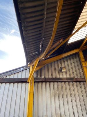 Impact damaged kitchen